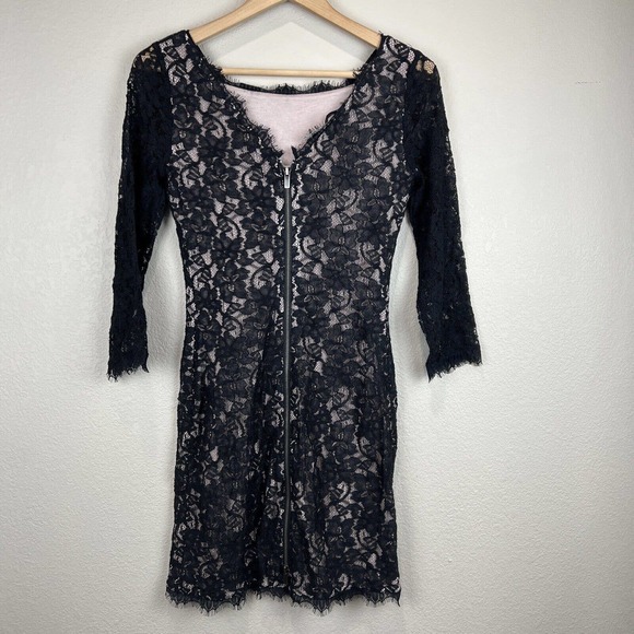 Diane‎ Von Furstenberg dvf Zarita Lace Dress Black Size 2 - Picture 6 of 15